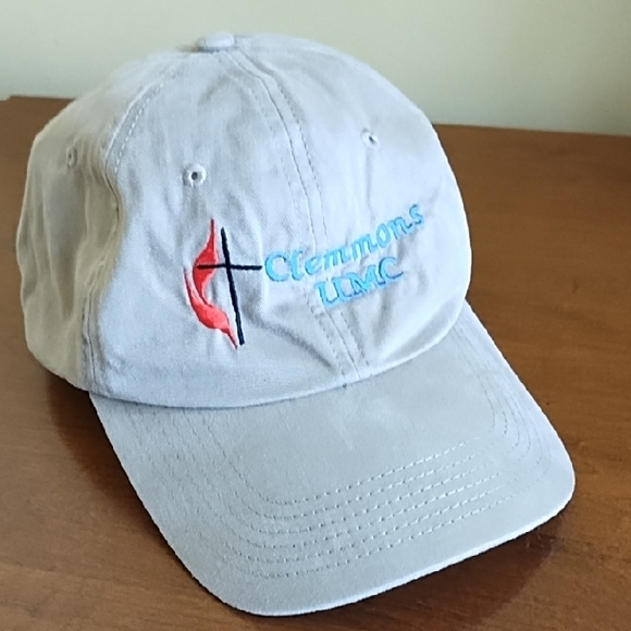 Harriton Other - Harriton Ballcap Clemmons United Methodist Church Baseball Fishing Tan Red Blue